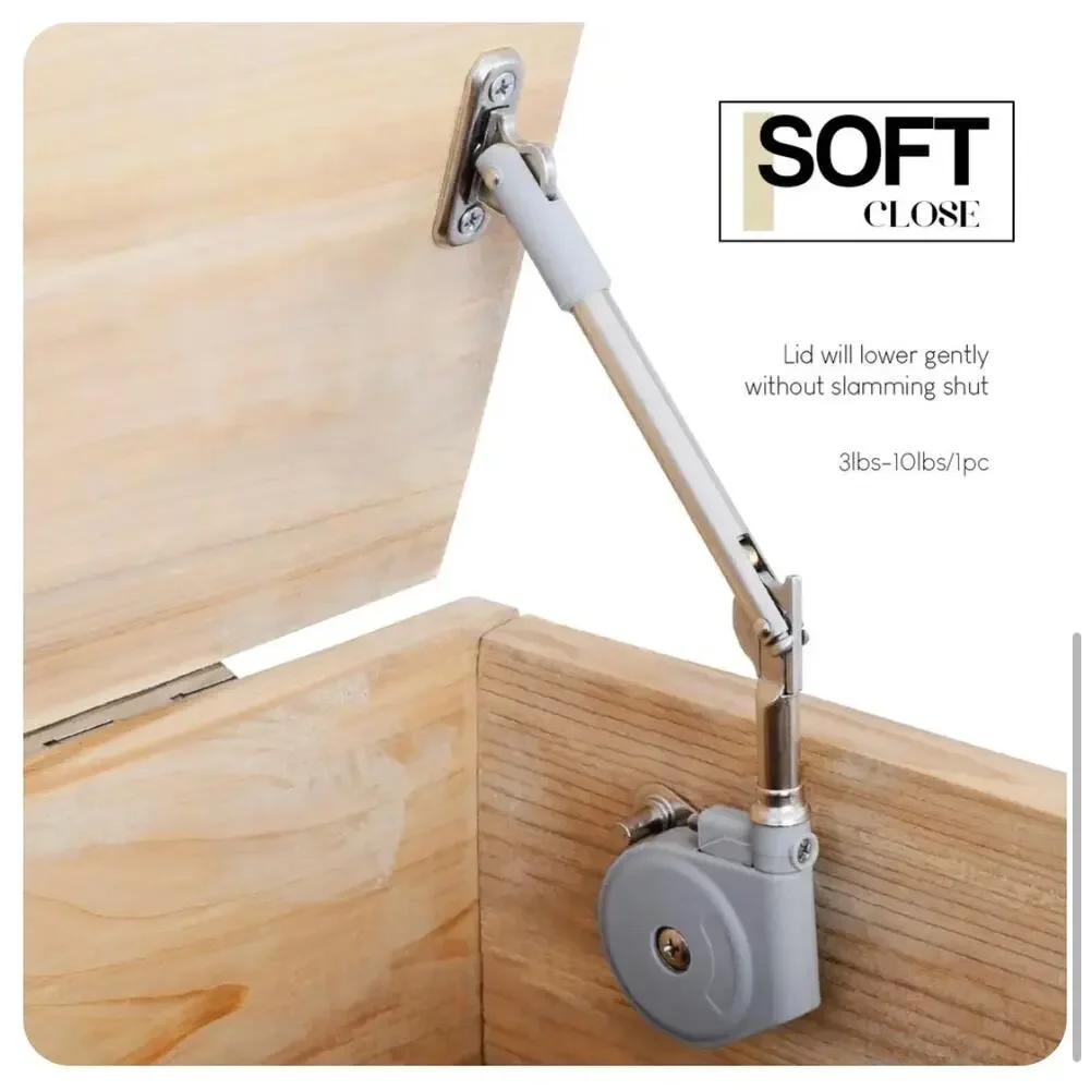 Morinbo Lid Stay 105 Degree Open with Soft Close, Lid Support for Toy Box and Up